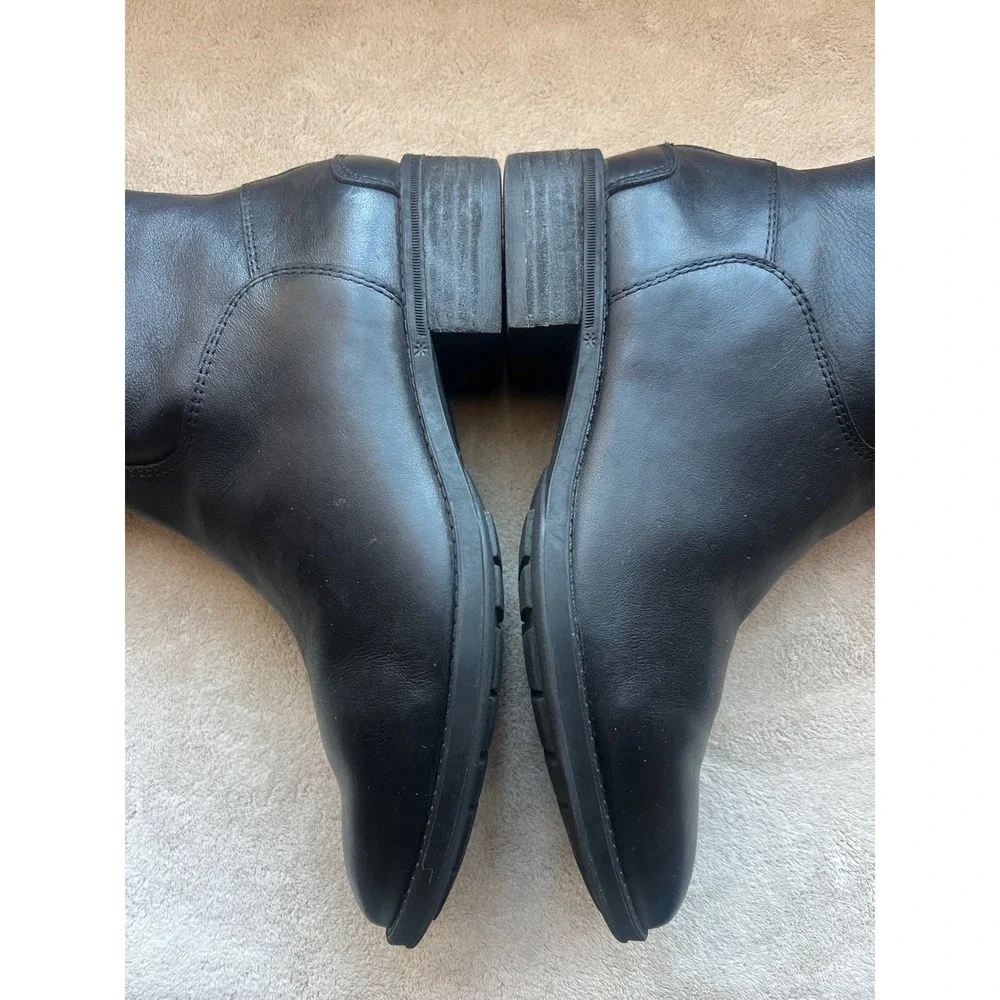 Sam Edelman Penny Riding Boots Black Leather‎ Knee High Back Zip Women 7.5M